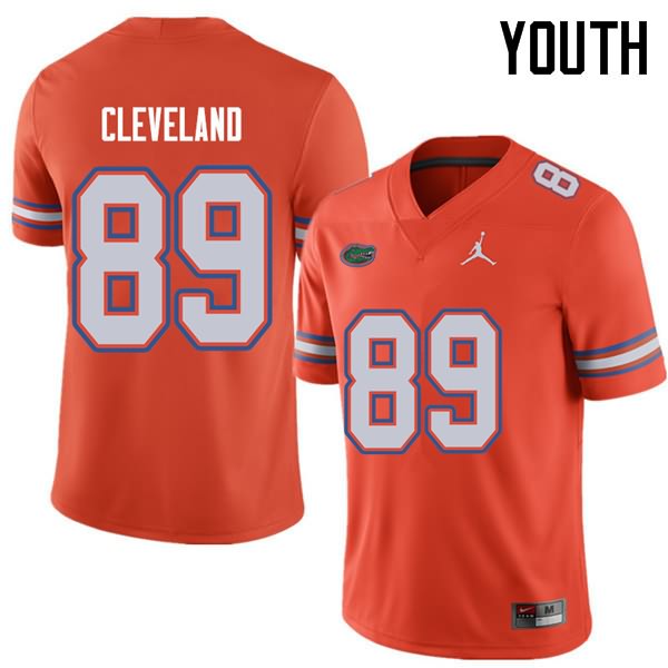 Youth NCAA Florida Gators Tyrie Cleveland #89 Stitched Authentic Jordan Brand Orange College Football Jersey ALP2365JU